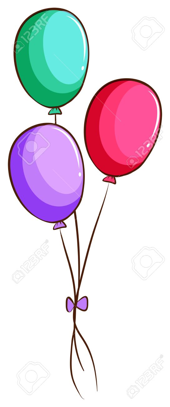 545x1300 Illustration Of A Simple Drawing Of The Coloured Balloons
