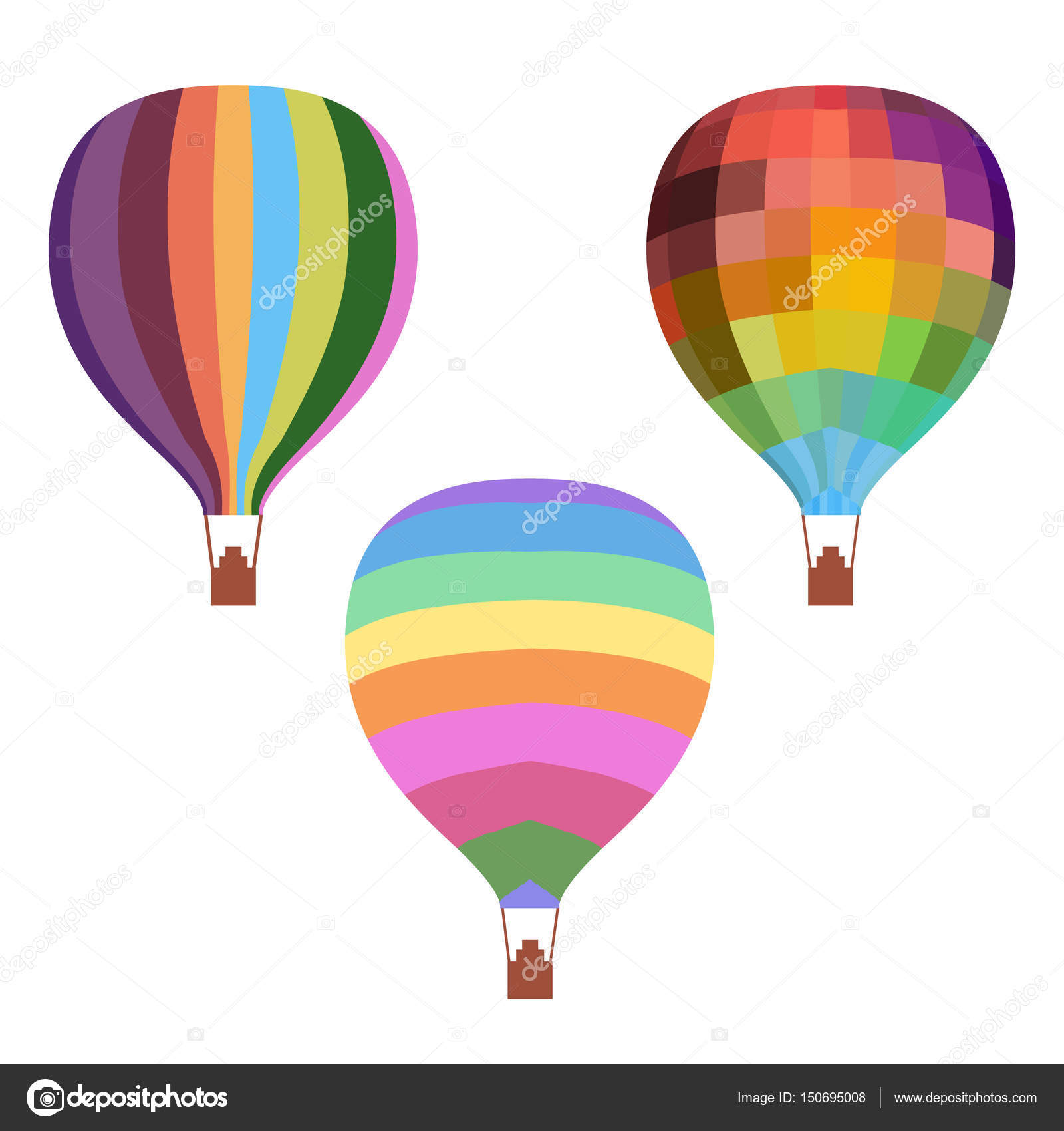 1600x1700 Colorful Drawing Hot Air Balloons Set Stock Vector Mogil