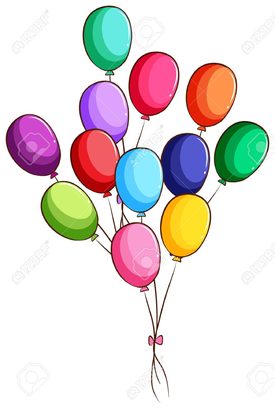 879x1300 Illustration Of Simple Drawing Of Group Of Balloons On