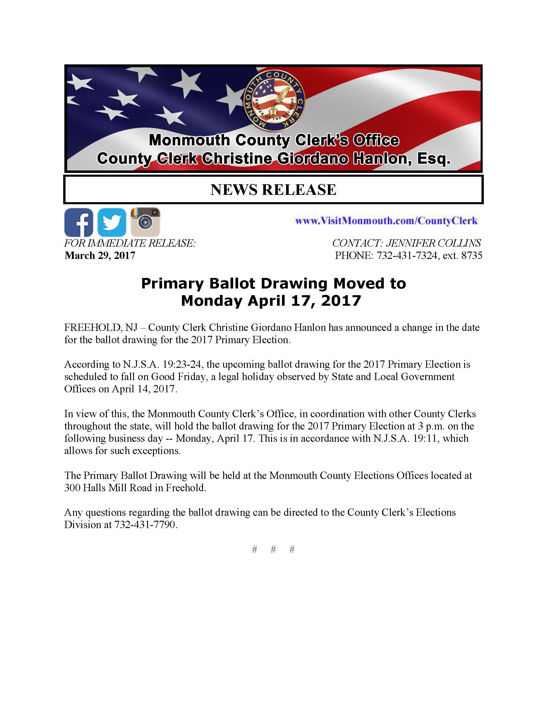 1870x2420 Primary Ballot Drawing Moved To Monday April 17, 2017 The Source