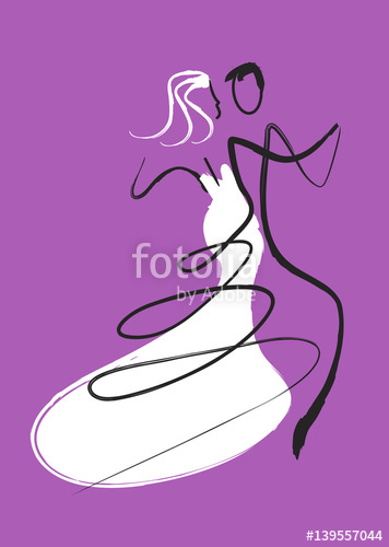 356x500 Dancing Wedding Couple. Young Wedding Couple Dancing Ballroom