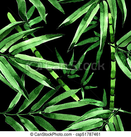450x470 Tropical Leaves Bamboo Tree Pattern In A Watercolor Style