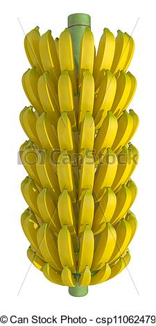 225x470 Bunch Of Bananas On A White Background Stock Illustrations