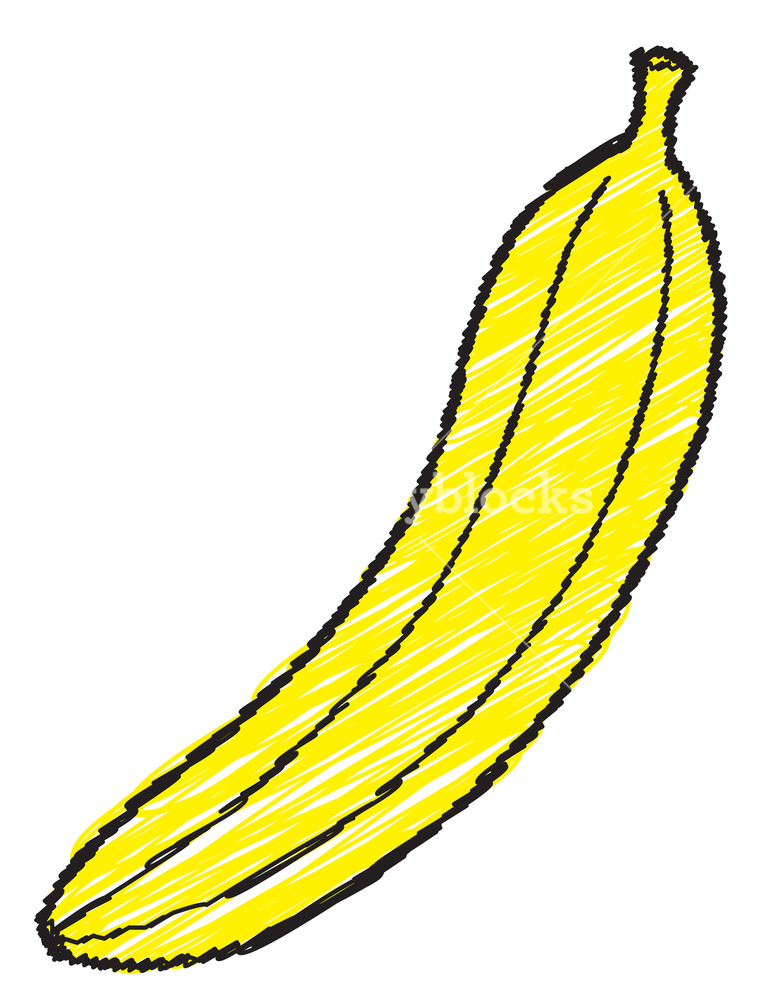 763x1000 Banana Drawing Royalty Free Stock Image