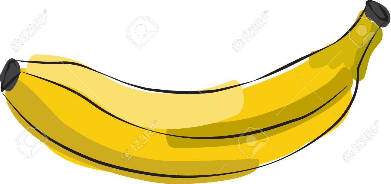 1300x612 Sketched Drawing Of A Banana Royalty Free Cliparts, Vectors,
