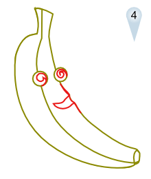 220x260 Drawing Cartoon Banana Fruit