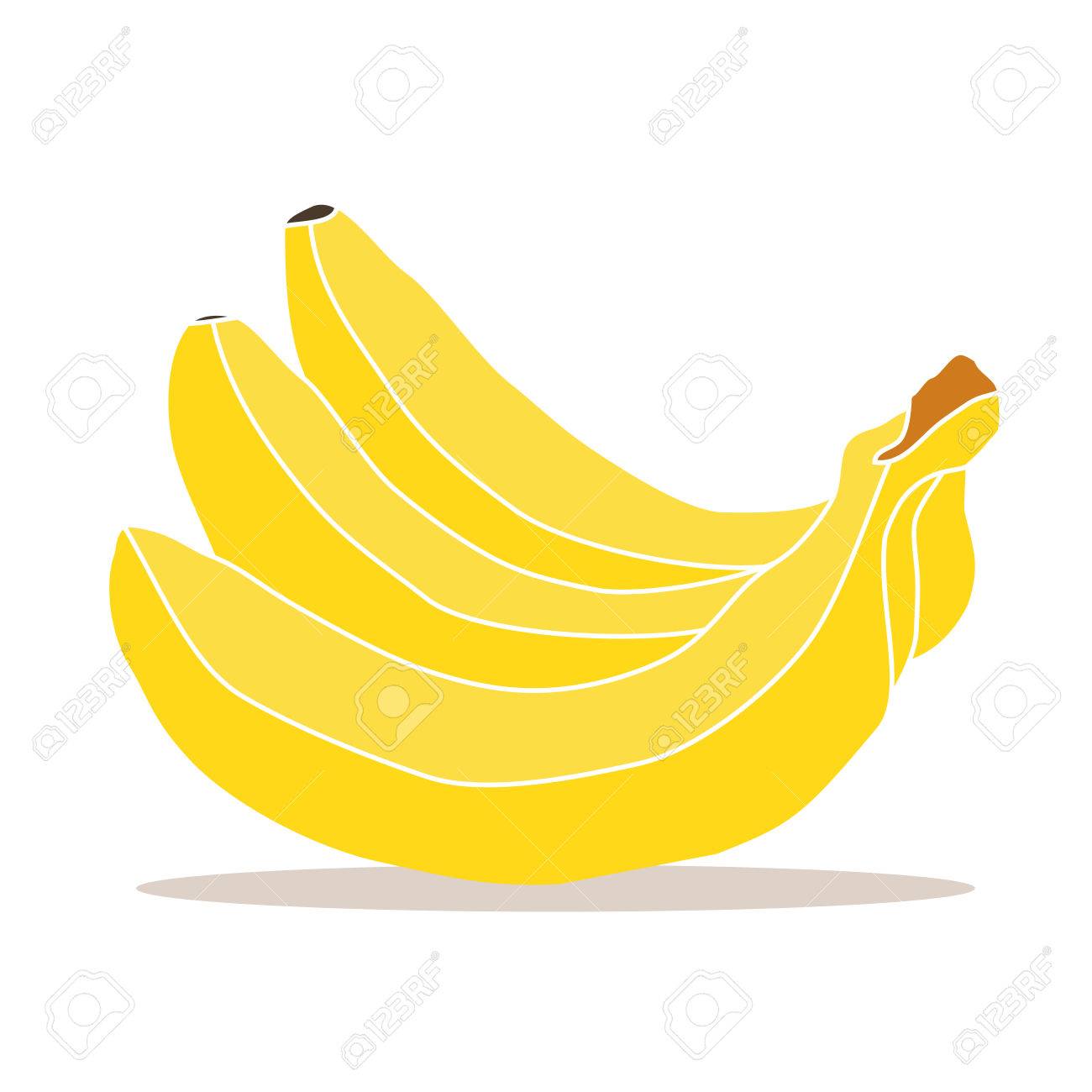 1300x1300 Abstract Vector Illustration Of Three Yellow, Ripe Bananas