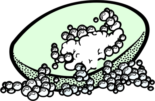 500x327 Foamy Green Soap Bar Line Art Vector Drawing Public Domain Vectors