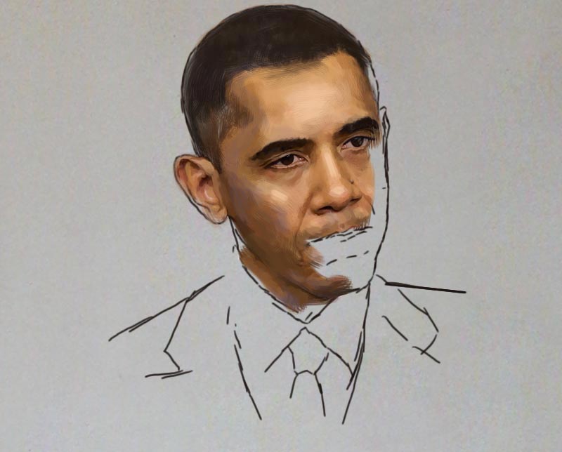 800x644 Portrait Painting Of Obama