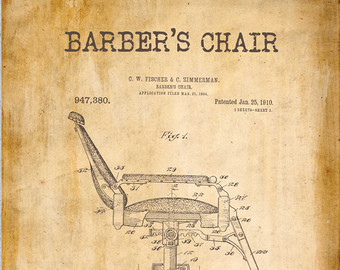 340x270 Barbers Chair Patent Art Print Barber Shop Decor By Patentprints
