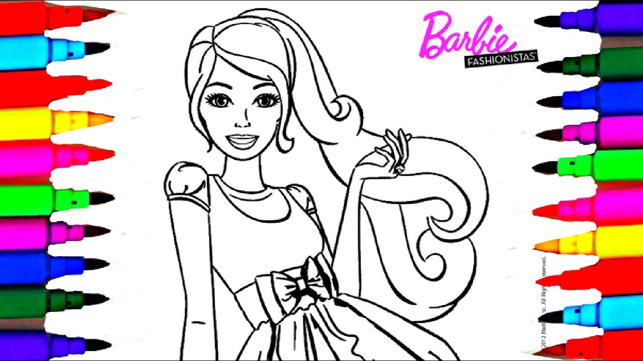 1280x720 How To Draw Barbie Fashionistas Coloring Pages L Barbie Coloring