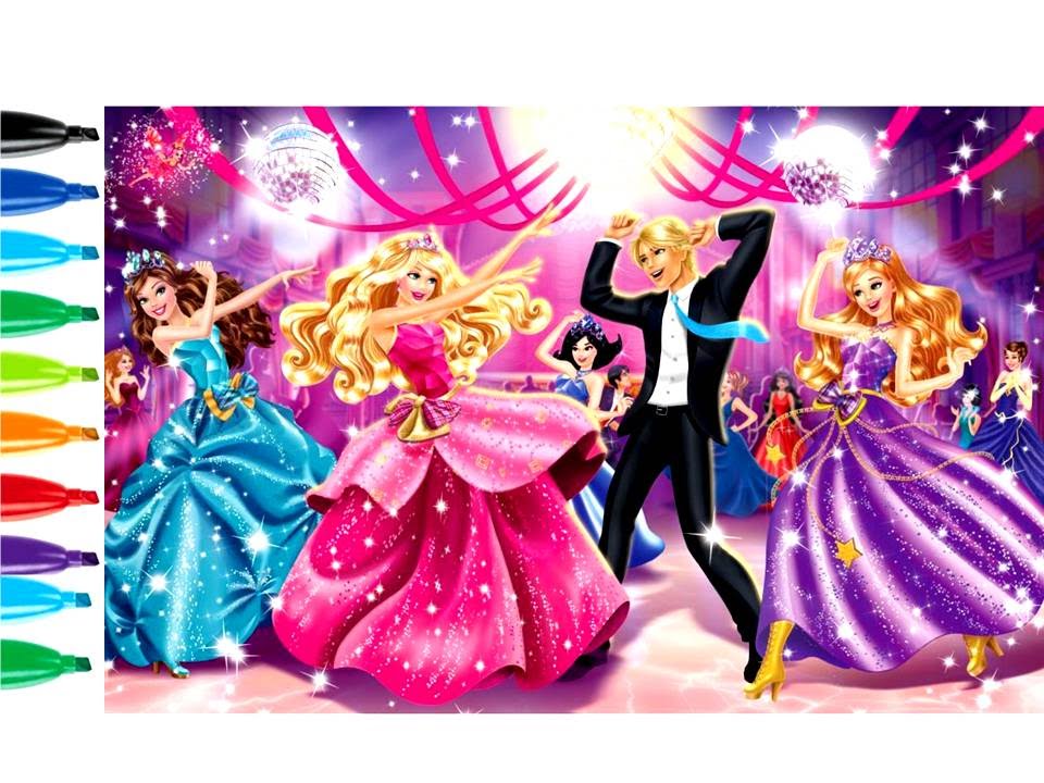 960x720 Easy Drawing Tutorial Barbie Party Kids Coloring Book Page
