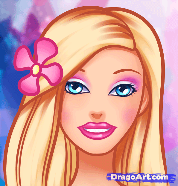 595x623 How To Draw Barbie Easy Art Cartoon Faces, Easy
