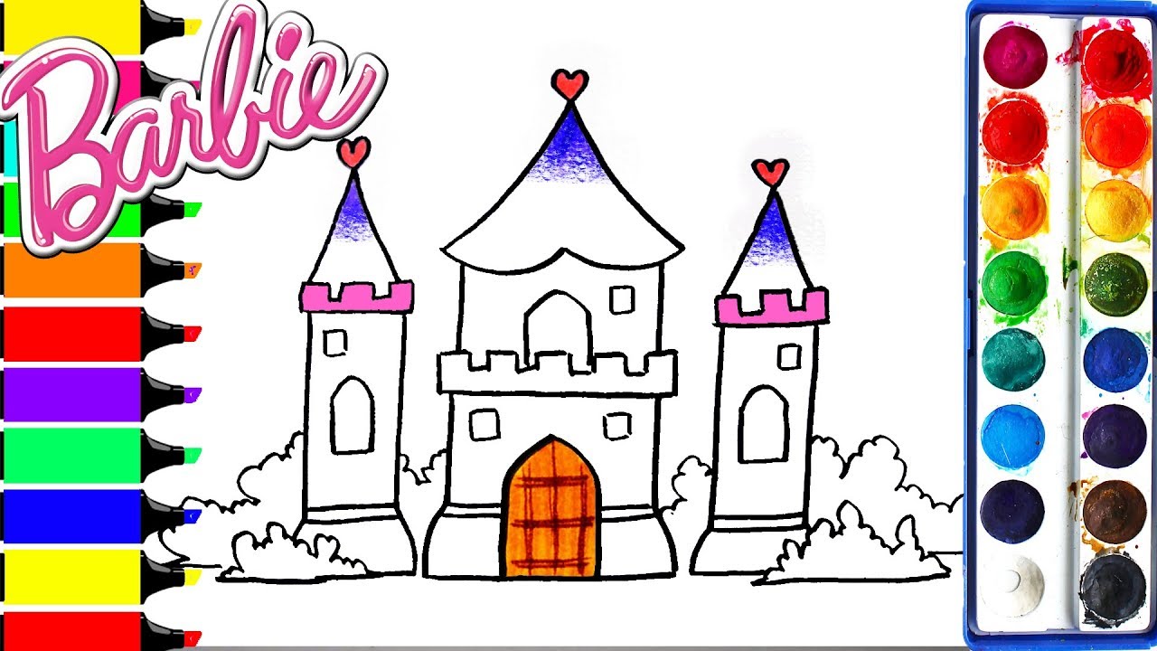 1280x720 Barbie Princess Castle Coloring Pages Art Colors For Kids Draw