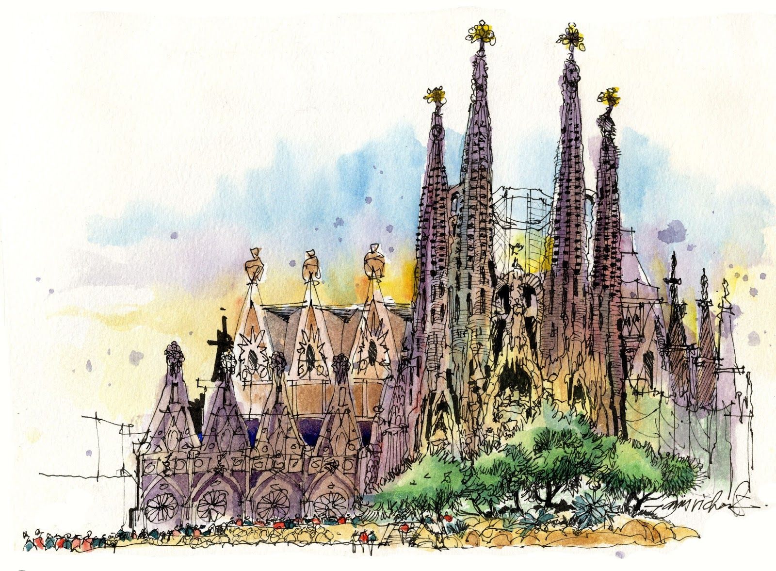 1600x1177 James Richards Sketchbook Return From Barcelona! Water Colors