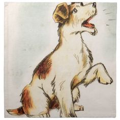 236x236 Vintage Barking Dog Drawing Jigsaw Puzzle