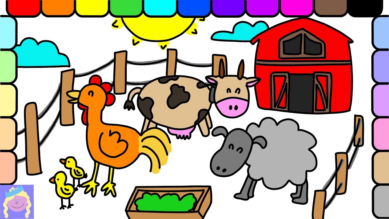 1280x720 Learn How To Draw Barn Animals With This Easy Drawing And Coloring