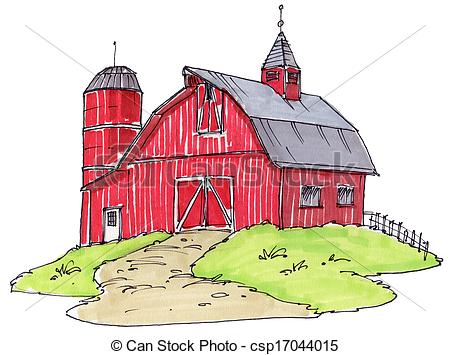 450x355 Old Barn Drawing Clipart