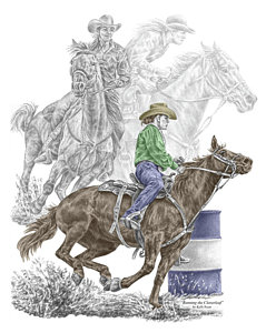 239x300 Barrel Racing Drawings Fine Art America