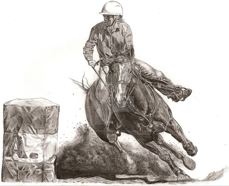 900x729 Jody Barrel Racing By Equineartistforever