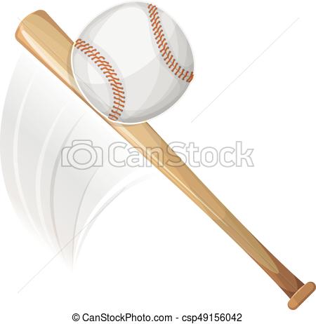450x462 Baseball Bat Hitting Ball. Illustration Of An American Eps