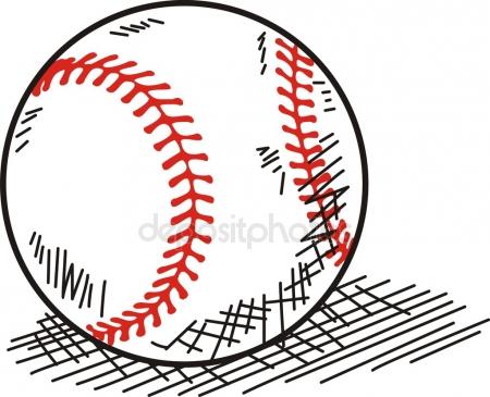 450x365 Baseball Ball. Vector Drawing Stock Vector Marinka