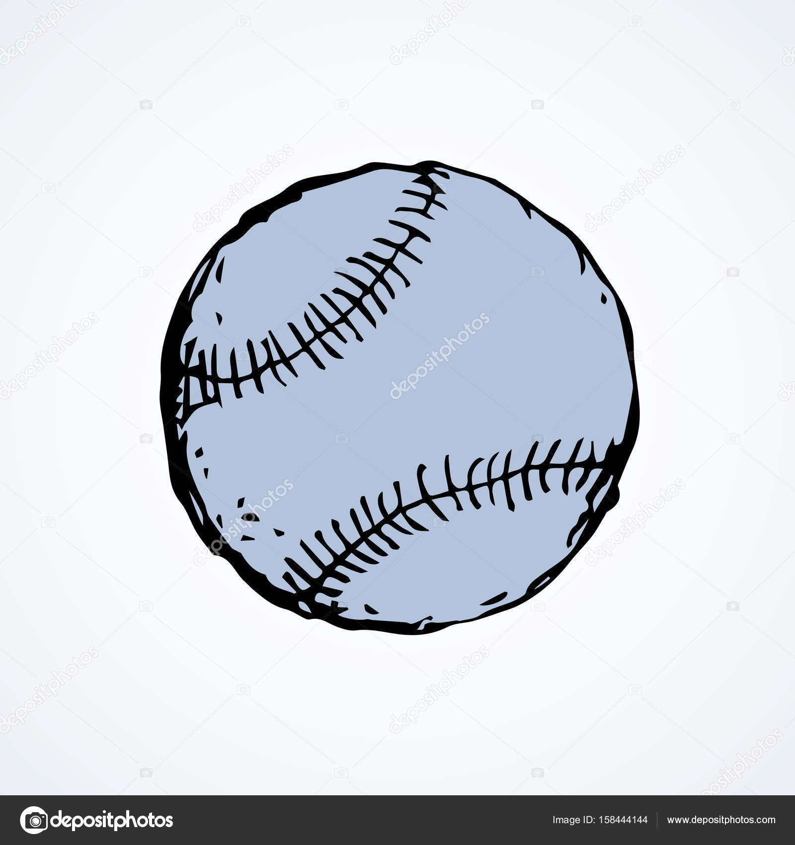 1600x1700 Baseball Ball. Vector Drawing Stock Vector Marinka