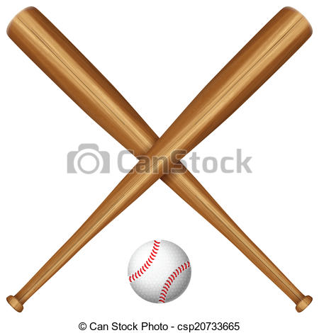 450x470 Wooden Baseball Bat And Ball. Baseball Bats And Ball On A Clip