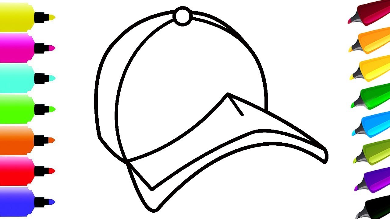 1280x720 Draw Baseball Cap And Coloring Page Drawing And Coloring