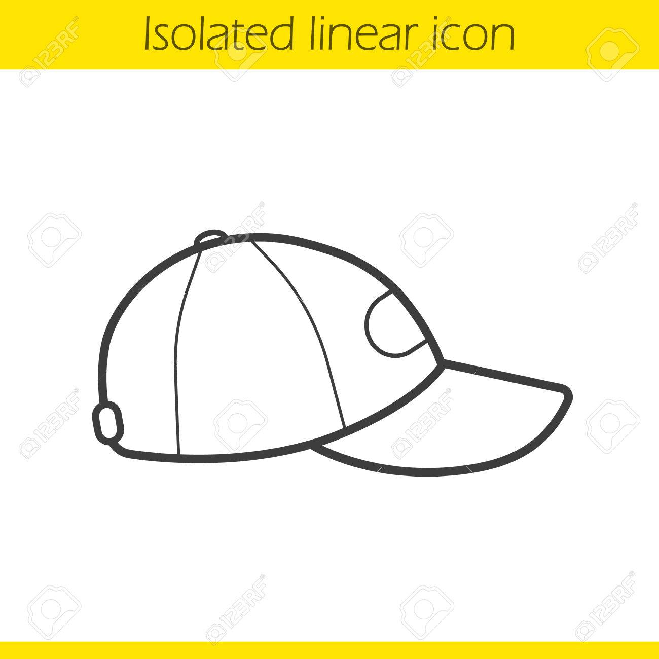 1300x1300 Baseball Cap Linear Icon. Thin Line Illustration. Contour Symbol