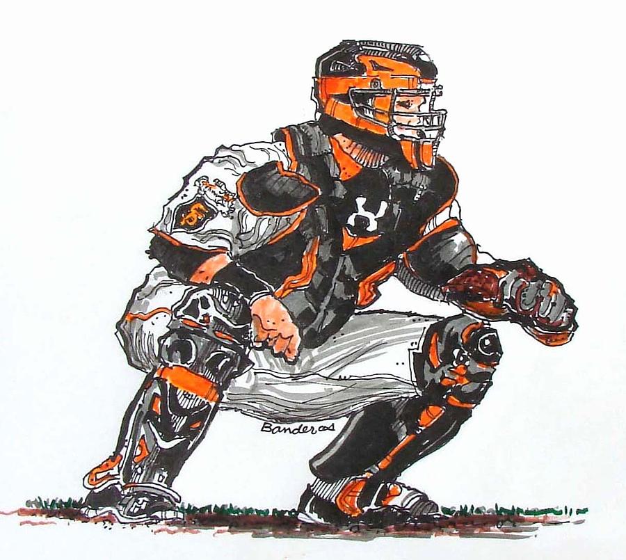 900x805 Baseball Catcher Drawing