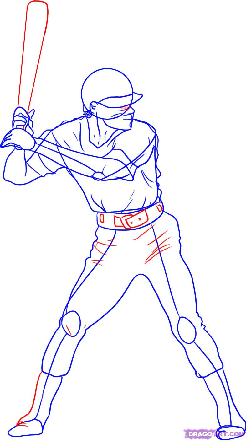 786x1405 Drawings Of Baseball Players How To Draw A Baseball Player