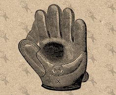 236x194 Digital Vintage Baseball Glove Graphic Printable Download Sports