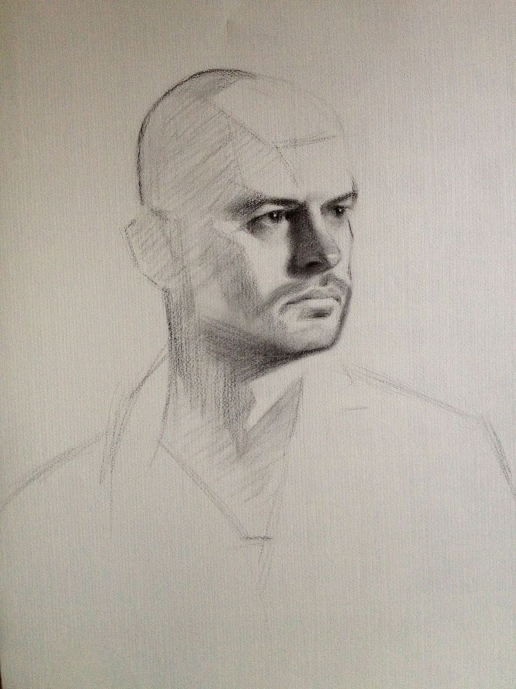 750x1000 Charcoal Portrait Drawing By Helen Davison