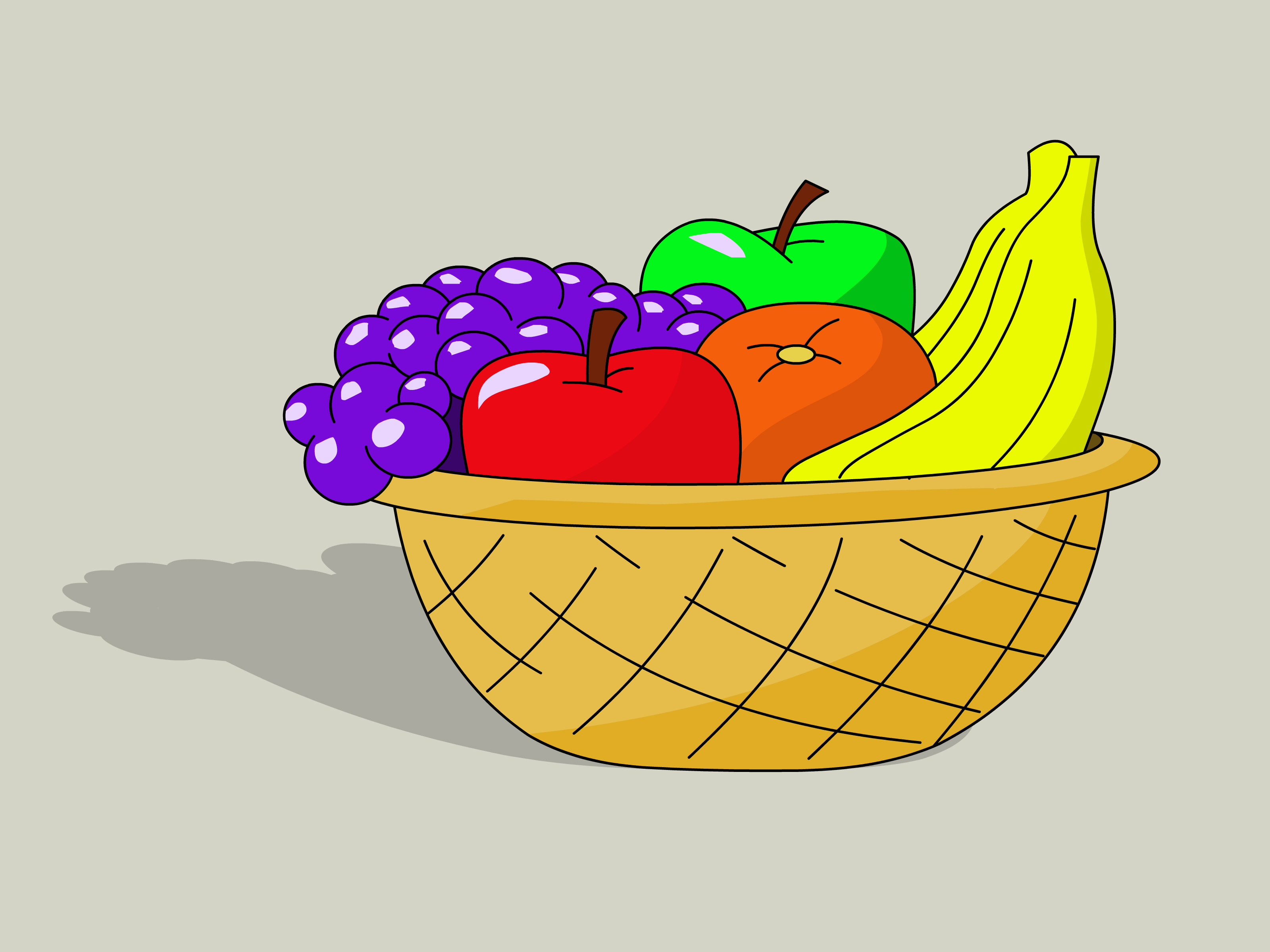 3200x2400 How To Draw A Basket Of Fruit 8 Steps (With Pictures)