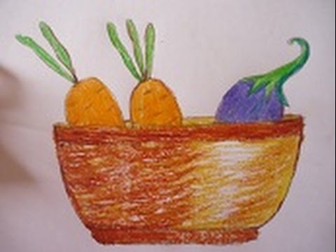 480x360 Easy Drawing For Kids ,vegetables Basket Drawing In Simple Steps