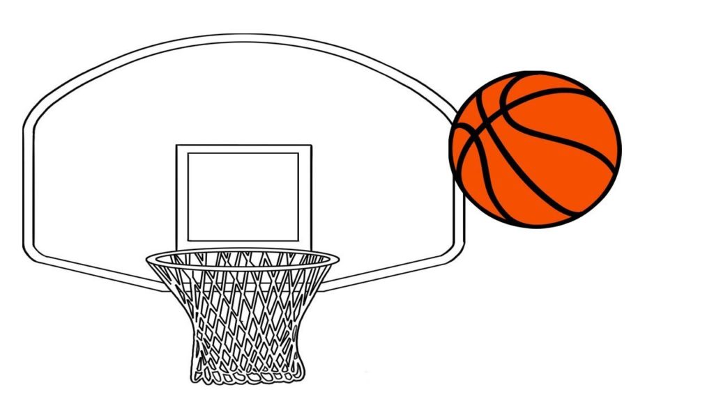 1024x576 Coloring Pages How To Draw A Basketball Draw A Basketball Hoop