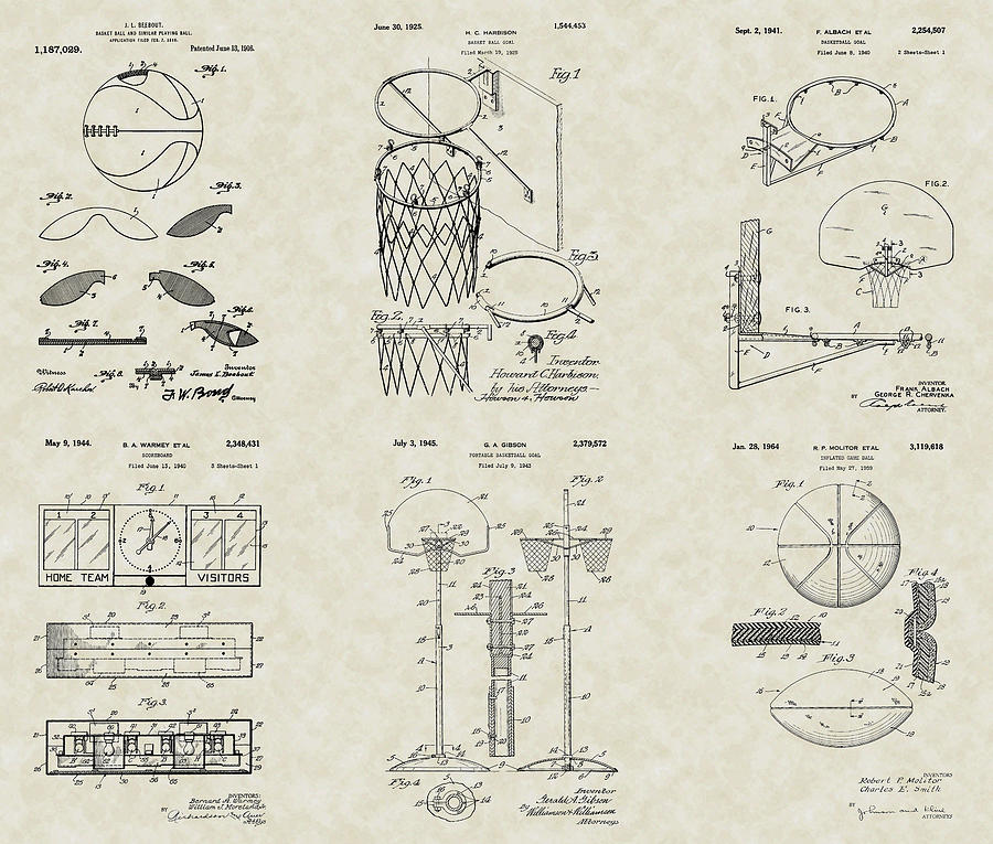 900x765 Basketball Equipment Patent Collection Drawing By Patentsasart