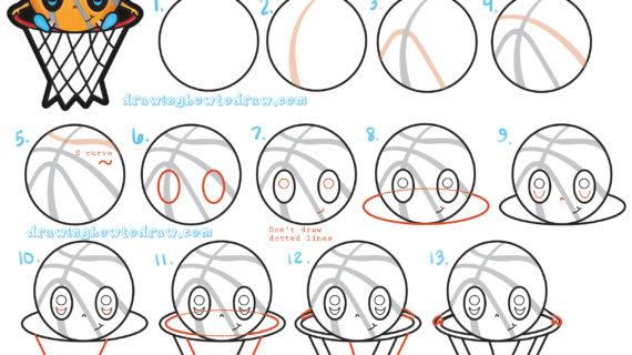 570x320 A Drawing Of A Basketball Draw A Basketball Player, Step By Step