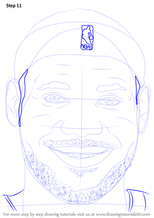 598x844 Learn How To Draw Lebron James Face (Basketball Players) Step By