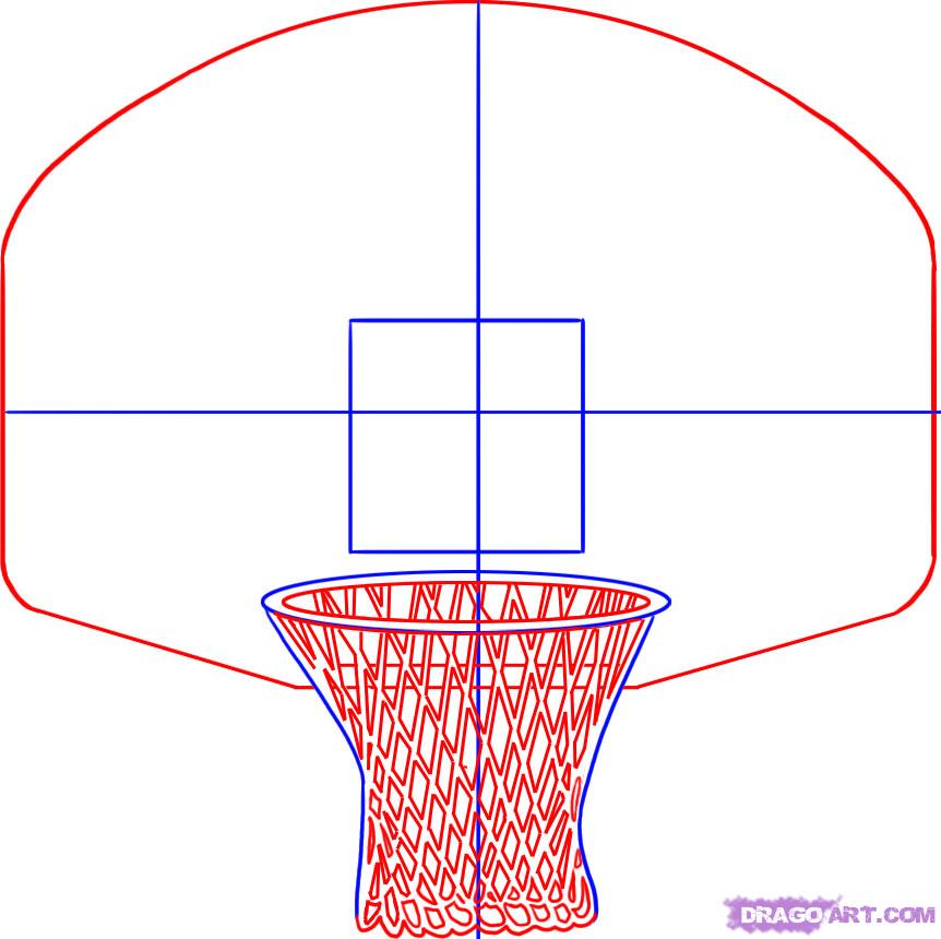 862x860 How To Draw A Basketball Hoop Step 2 Projects To Try