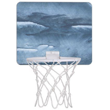 422x422 Gray Blue Clouded Wash Drawing Painting Mini Basketball Hoop