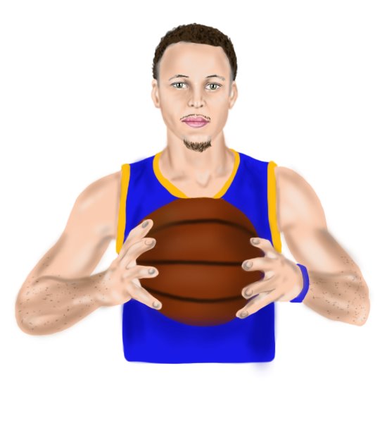 550x600 Learn How To Draw Stephen Curry (Basketball Players) Step By Step
