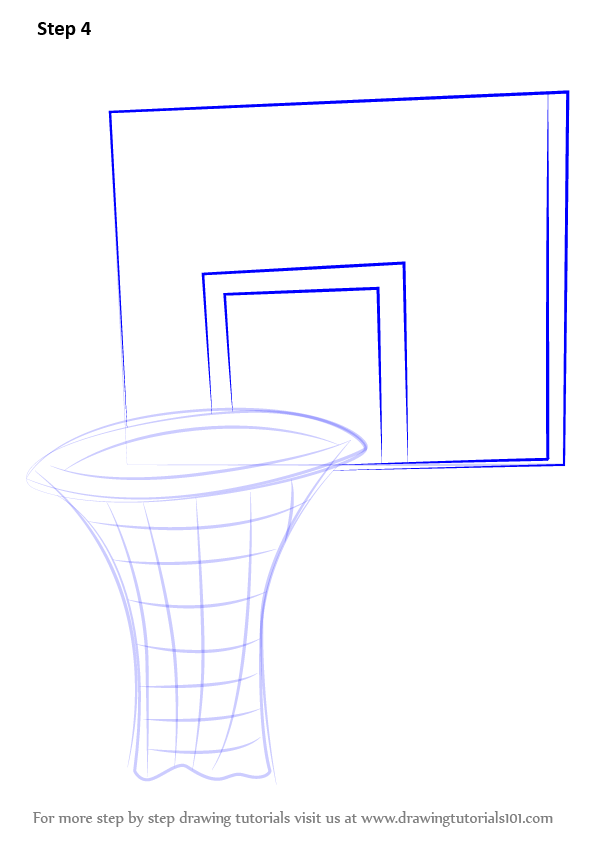 596x842 Learn How To Draw Basketball Hoop (Other Sports) Step By Step