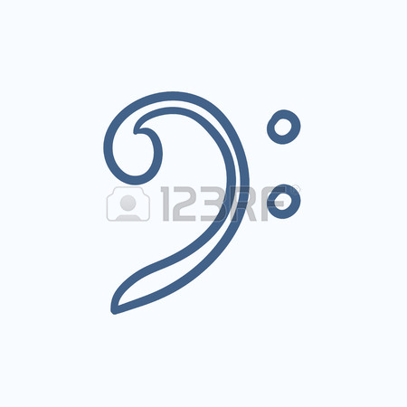 450x450 Bass Clef Vector Sketch Icon Isolated On Background. Hand Drawn