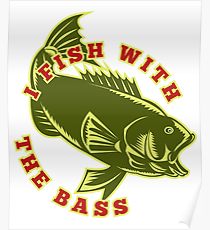 210x230 Bass Fishing Drawing Posters Redbubble
