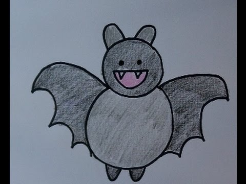 480x360 Draw And Color A Bat! How To Draw A Cute Cartoon Bat Easy