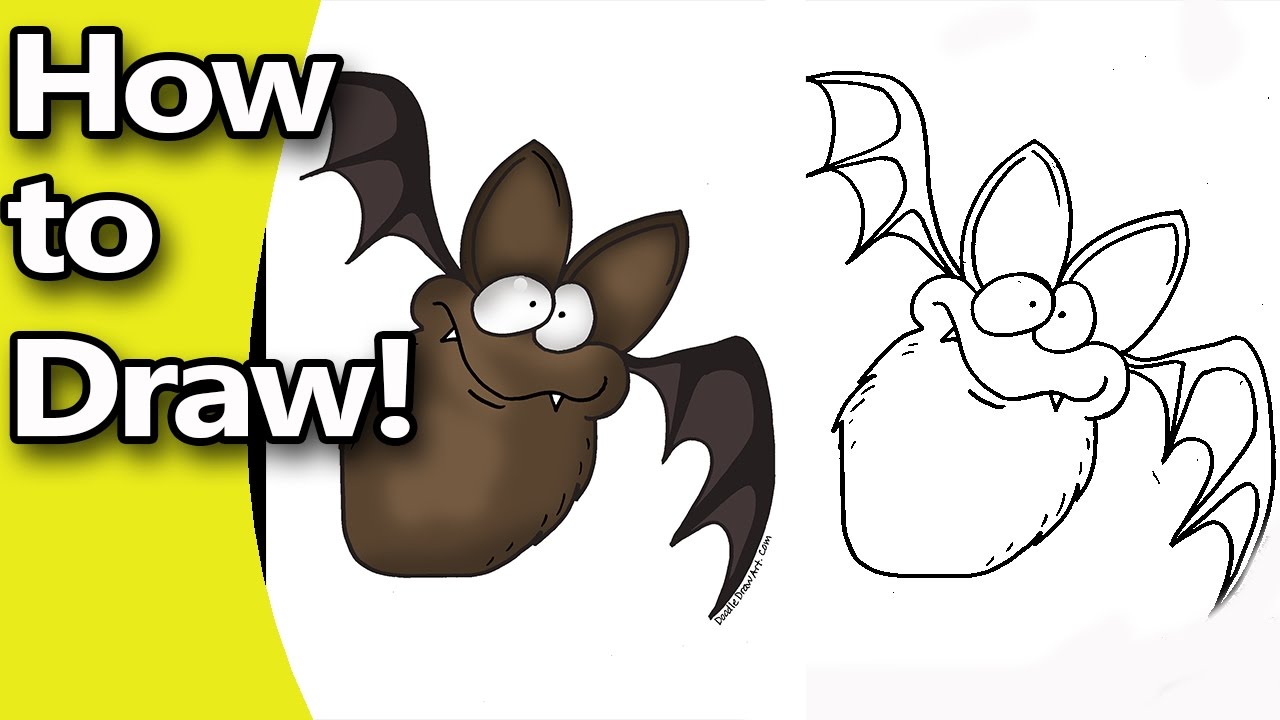 1280x720 How To Draw A Cute Cartoon Bat For Halloween Step By Step