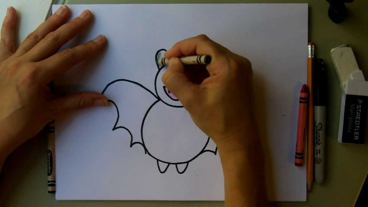 1280x720 How To Draw A Bat! How To Draw A Cute Cartoon Bat And Color It