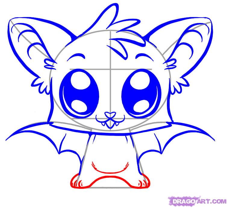 757x692 How To Draw A Cute Bat, Step By Step, Forest Animals, Animals